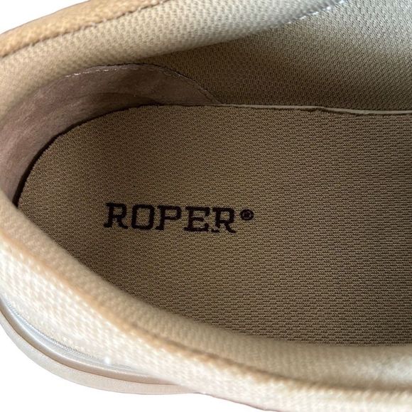 Roper Chillin’ Mens Tan Canvas Slip on Loafer Comfort Shoes 14 - Picture 11 of 16